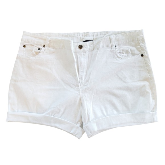 Las Olas Pants - Las Olas 18 White‎ Denim Shorts Cuffed Hem Casual Summer NWT Pockets